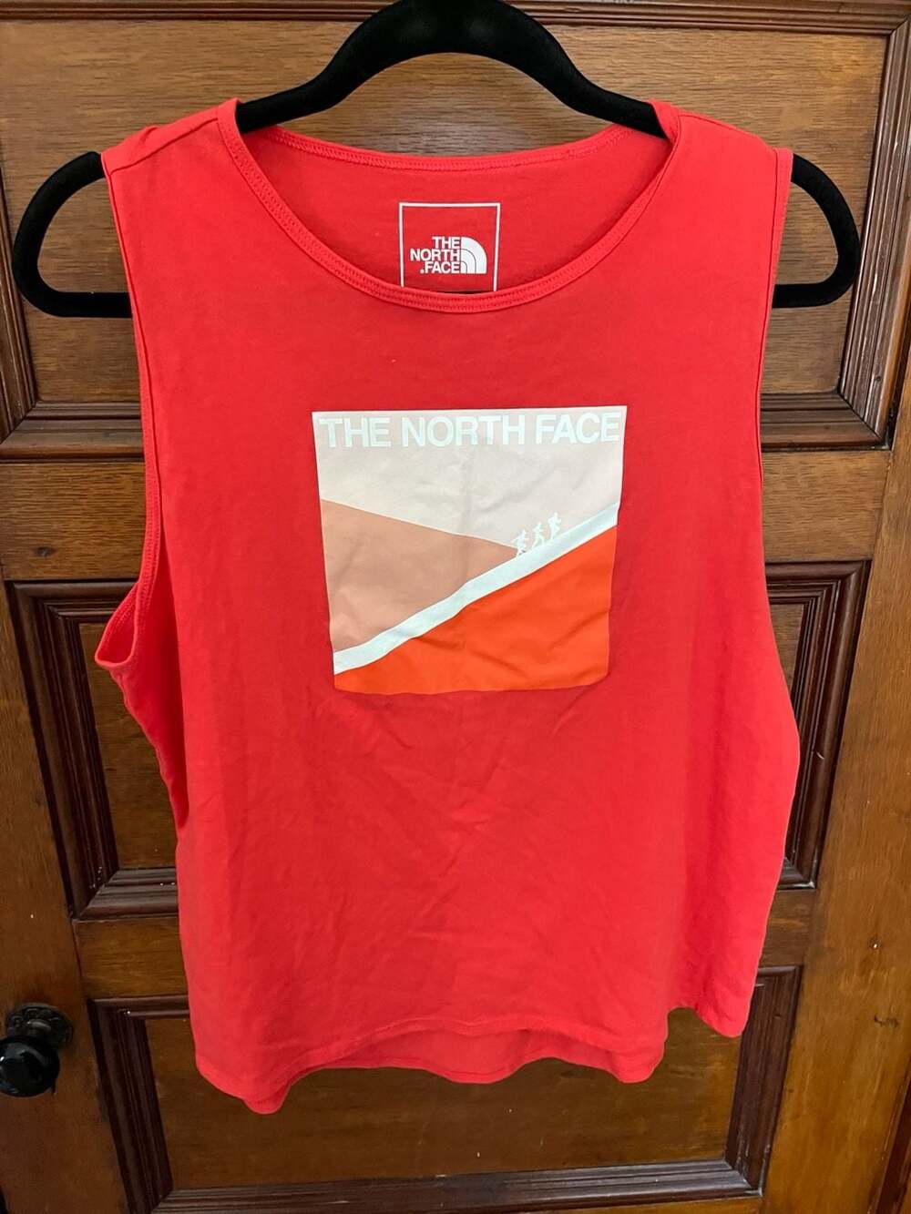 The North Face Women's Red Foundation Graphic Muscle Tank Top Size Large